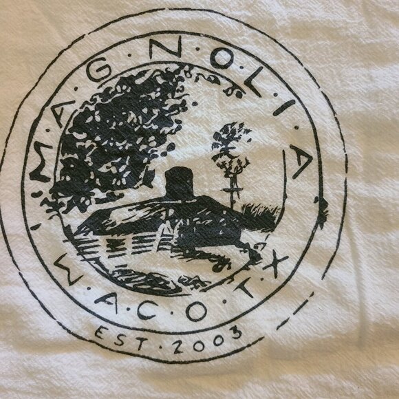 Magnolia Waco TX Black Canvas Tote and NWT White Tea Towel - Picture 2 of 12